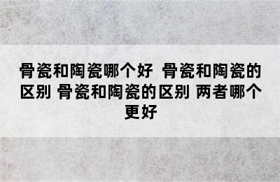 骨瓷和陶瓷哪个好  骨瓷和陶瓷的区别 骨瓷和陶瓷的区别 两者哪个更好